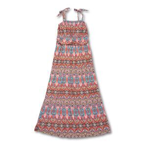 Colorful Paisley Maxi Bohemian Dress with Straps - Perfect for Summer Vacation